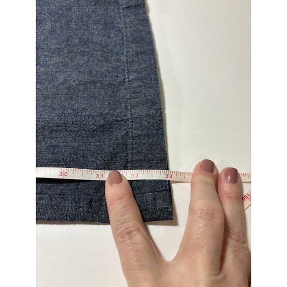 Theory Trouser Jeans Dark Chambray Denim 2 Wide Leg - Picture 5 of 10